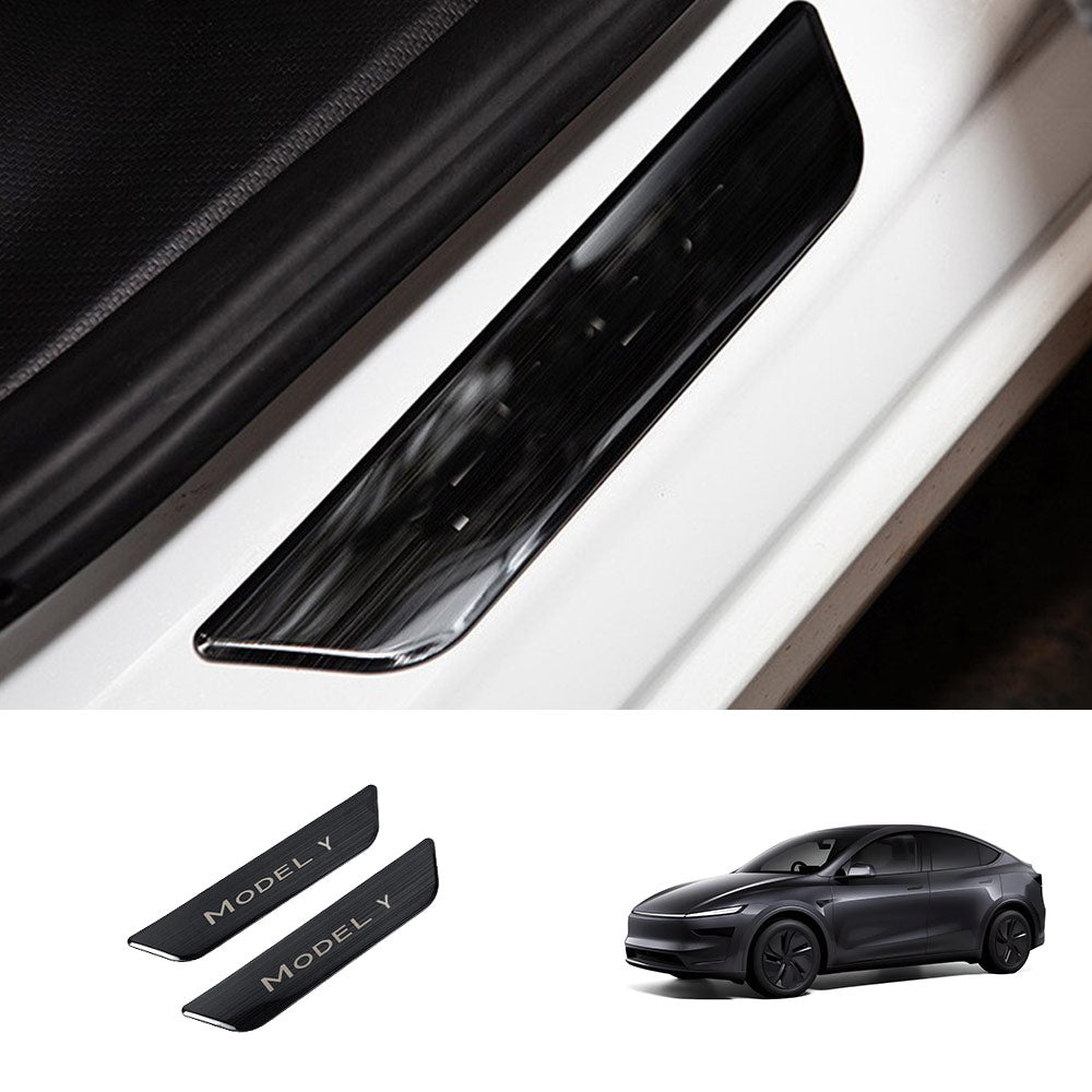 EVAAM® Stainless Steel Door Sill Protection Covers for Tesla Model Y Juniper 2025+ - EVAAM