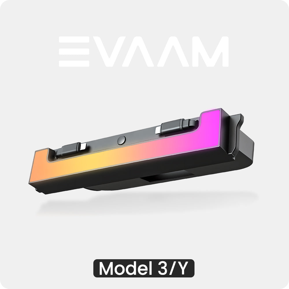 EVAAM® USB HUB Center Console Adapter Docking Station With Ambient Light for Model Y Juniper/Model 3 Highland - EVAAM