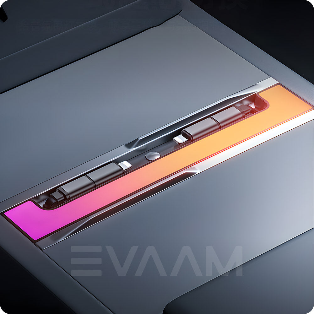 EVAAM® USB HUB Center Console Adapter Docking Station With Ambient Light for Model Y Juniper/Model 3 Highland - EVAAM