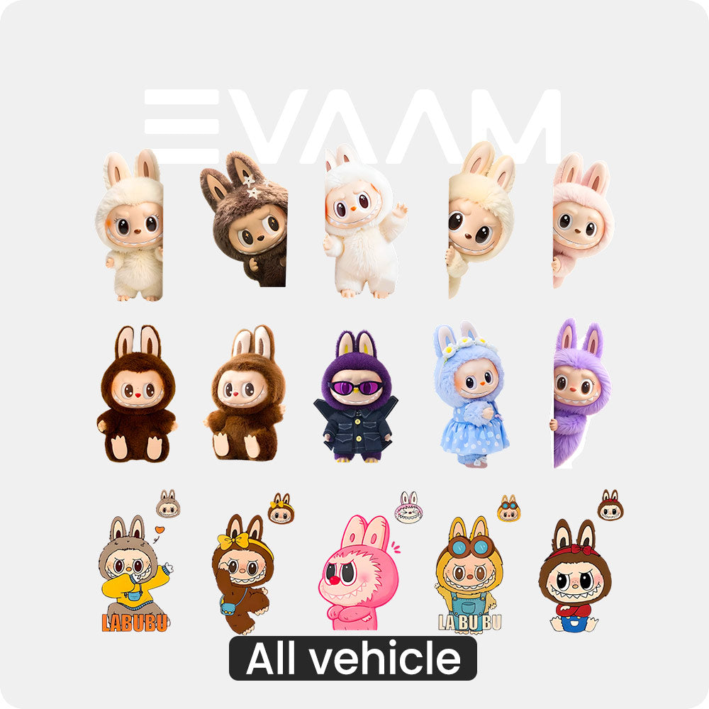 EVAAM® Waterproof Labubu Car Decal Sticker - Fits All Cars - EVAAM