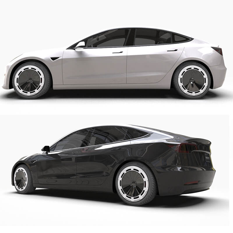 EVAAM® Wheel Cover Hubcap for Tesla Model Y Gemini Wheels 2020-2023 (4PCS) - EVAAM