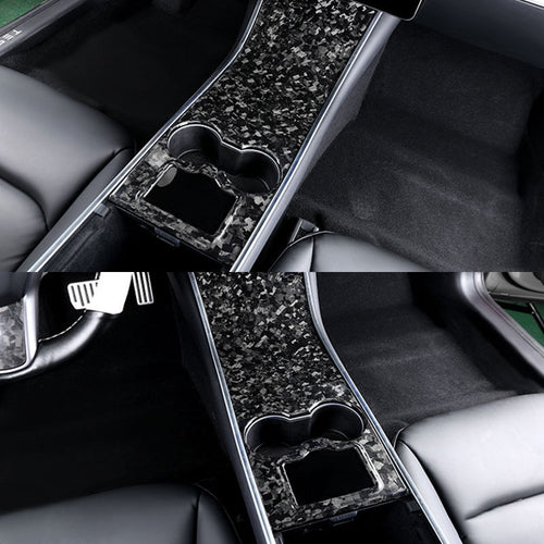 EVAAM® Forged Real Carbon Fiber Center Console Wraps Kit for Tesla Model 3/Y - EVAAM