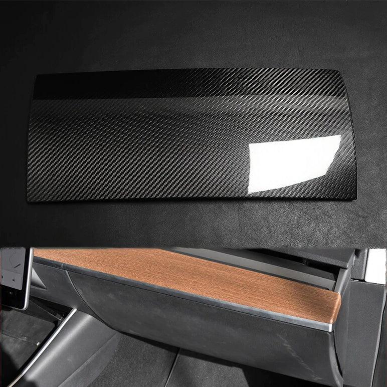 EVAAM® Gloss Real Carbon Fiber Glove Box Cover for Model 3/Y 2017-2023 - EVAAM
