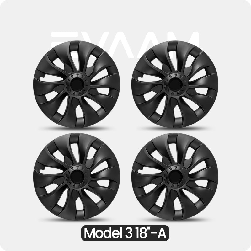 EVAAM® Wheel Covers Hubcap for Tesla Model 3 2017-2023 (4pcs)-Style A - EVAAM