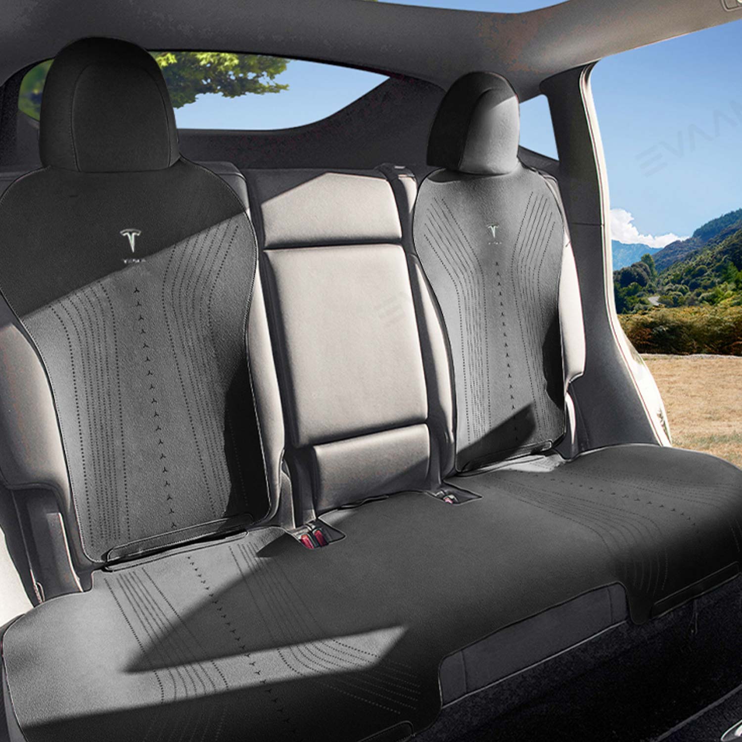 EVAAM® Suede Breathable Seat Cushion For Tesla Model 3/Y - EVAAM