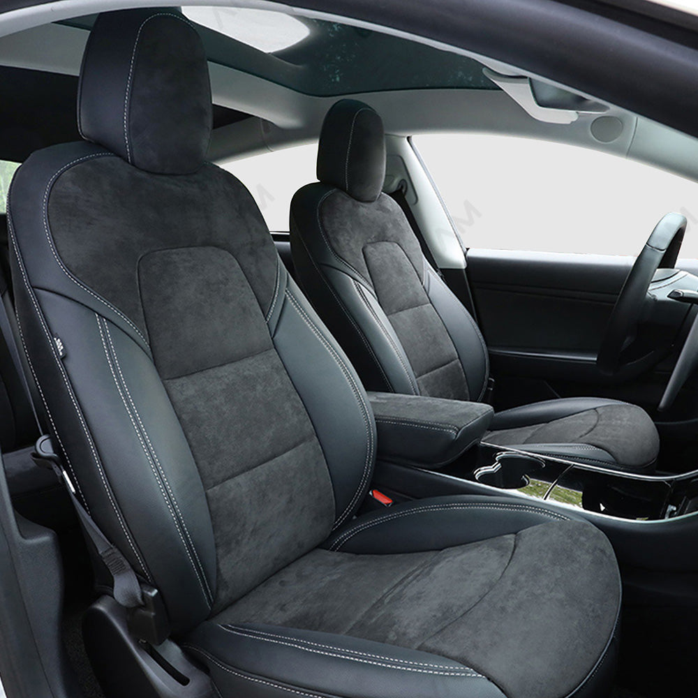 EVAAM® Customized Luxury Suede Leather Seat Covers for Tesla Model 3/Y/S/X