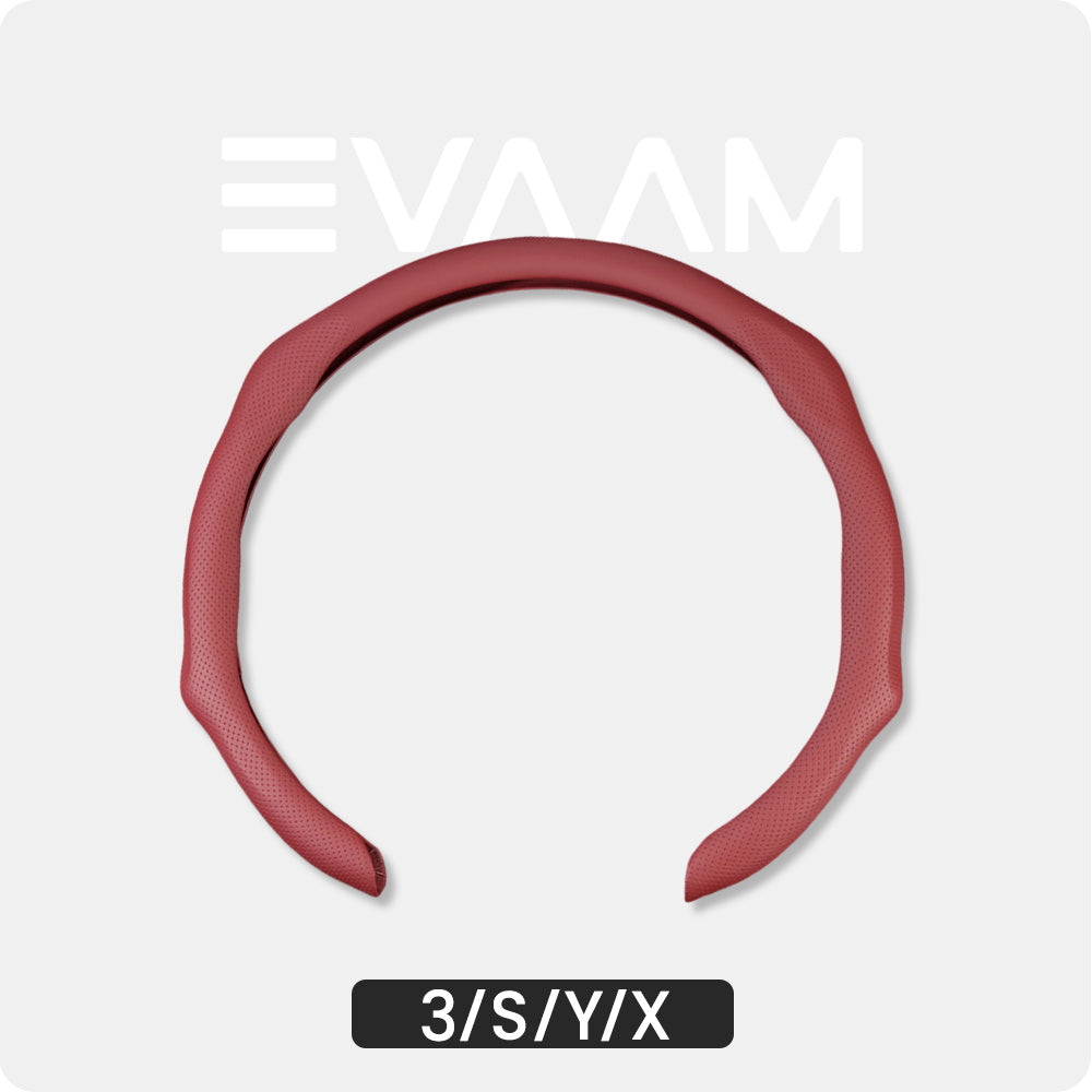 EVAAM® Tesla Leather Steering Wheel Cover for Model 3/S/X/Y (2012-2023) - EVAAM