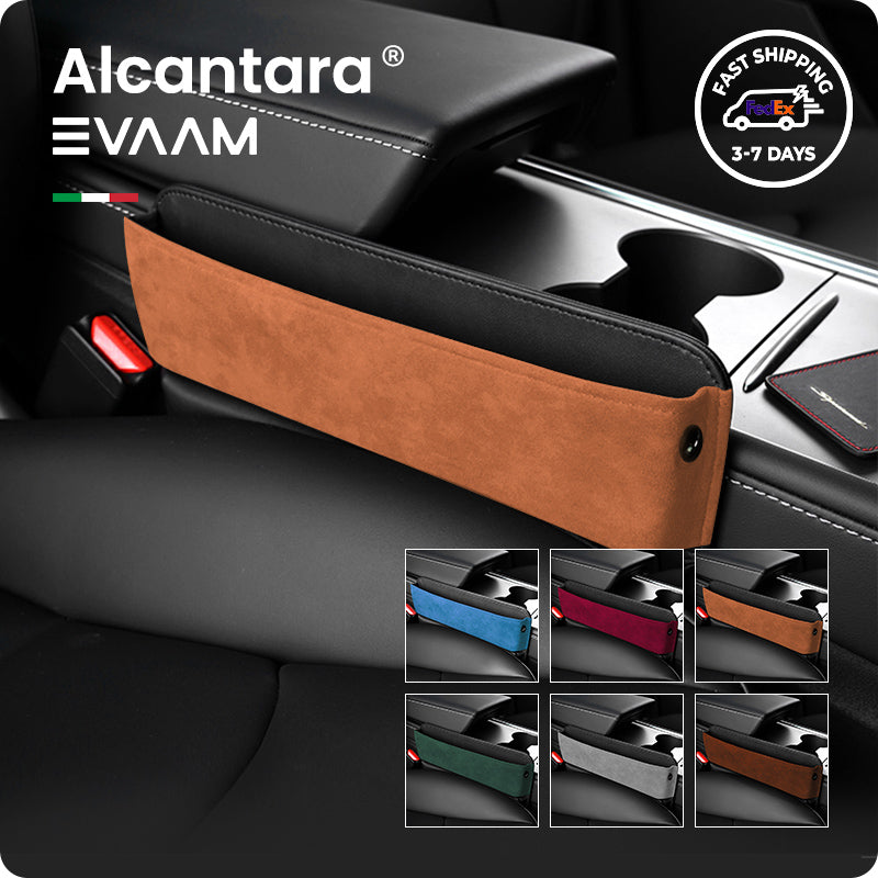 Alcantara Car Seat Gap Pocket Organizer for Tesla Model 3/Y/S/X-EVAAM® - EVAAM
