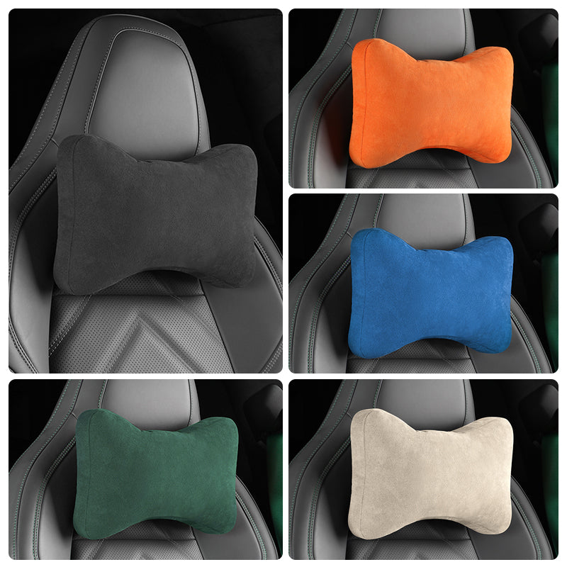 Alcantara Neck & Lumbar Support Pillow Set for Tesla Model 3/Y/S/X -EVAAM® (2PCS) - EVAAM