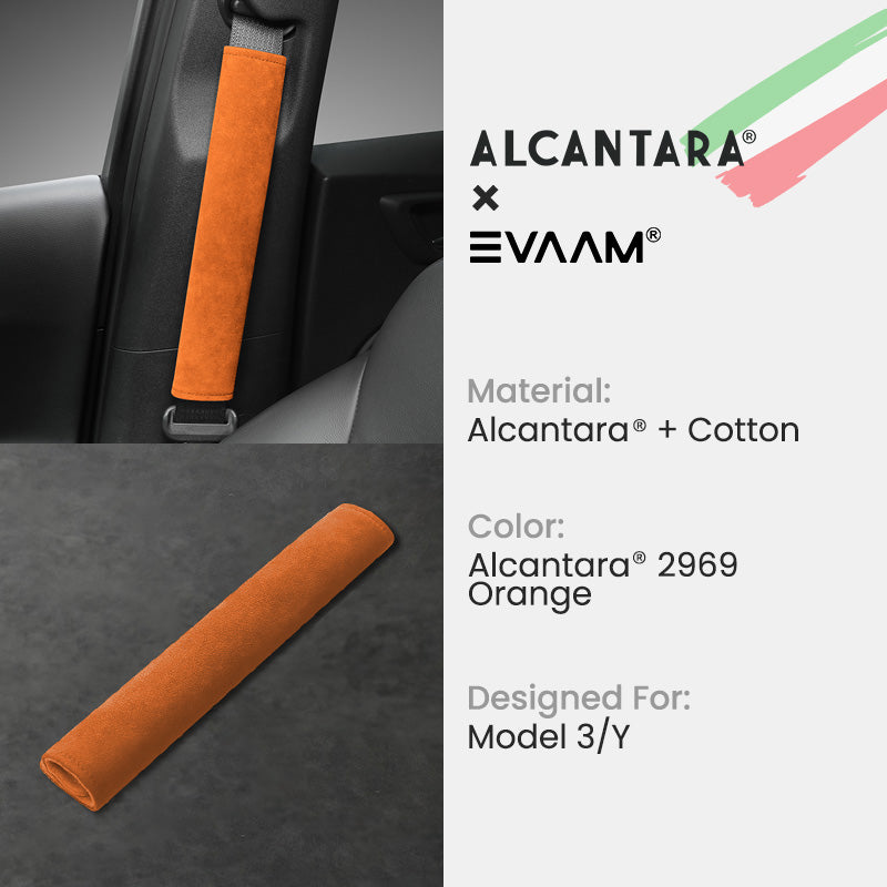 Alcantara Seat Belt Cover For Tesla Model 3/Y-EVAAM® - EVAAM