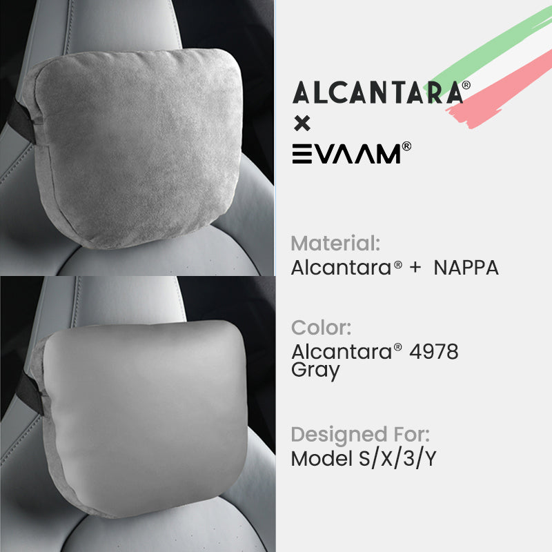 Alcantara Double-sided Neck Support Pillow for Tesla Model 3/Y/S/X -EVAAM® - EVAAM