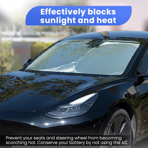 EVAAM® Foldable Windshield Glass Sun Shades for Tesla Model S/3/X/Y (2012-2023) - EVAAM