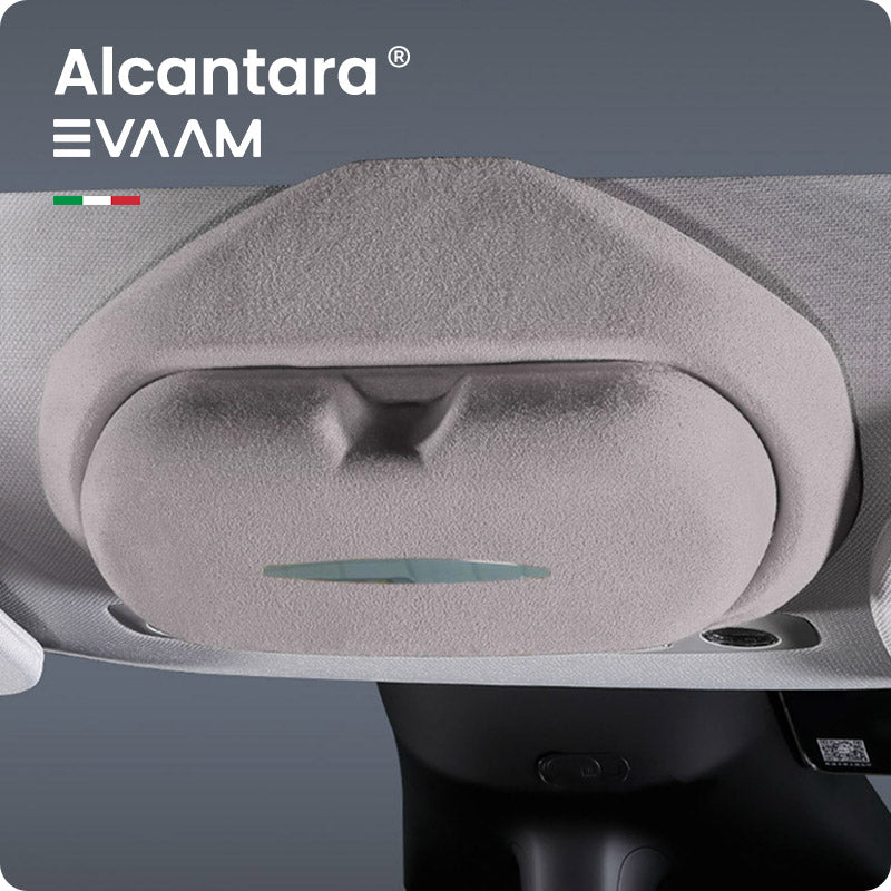 EVAAM® Alcantara Sunglasses Holder Storage Box for Tesla Model 3/Y (2017-2023) - EVAAM