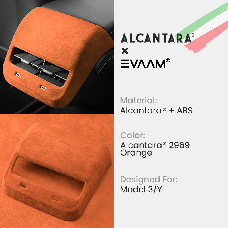 Alcantara AC Vents Trim Cover For Tesla Model 3/Y (2017-2023)-EVAAM® - EVAAM
