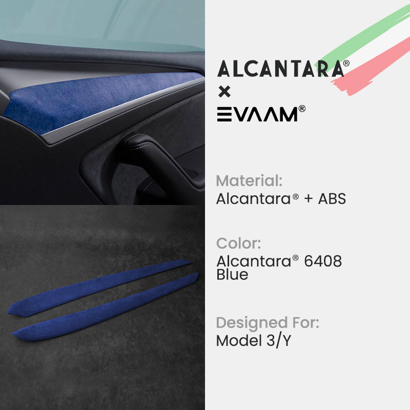 Alcantara Tesla Interior Door Panel Trim Covers for Model 3/Y (2021-2023)-EVAAM® - EVAAM