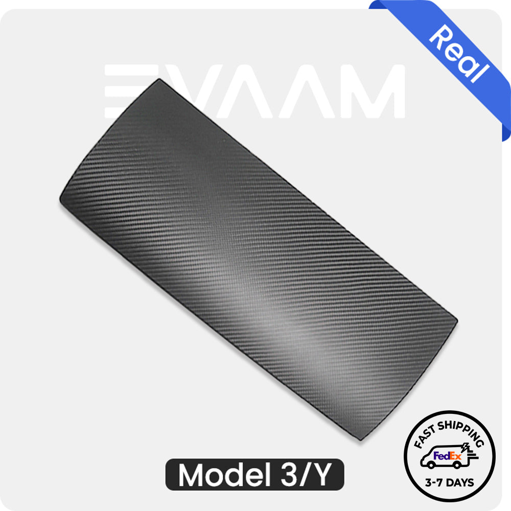 EVAAM® Matte Real Carbon Fiber Glove Box Cover for Tesla Model 3/Y (2017-2023)