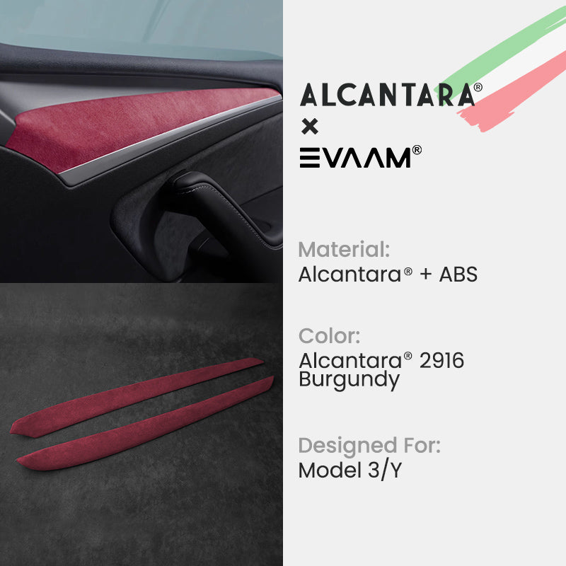 Alcantara Tesla Interior Door Panel Trim Covers for Model 3/Y (2021-2023)-EVAAM® - EVAAM