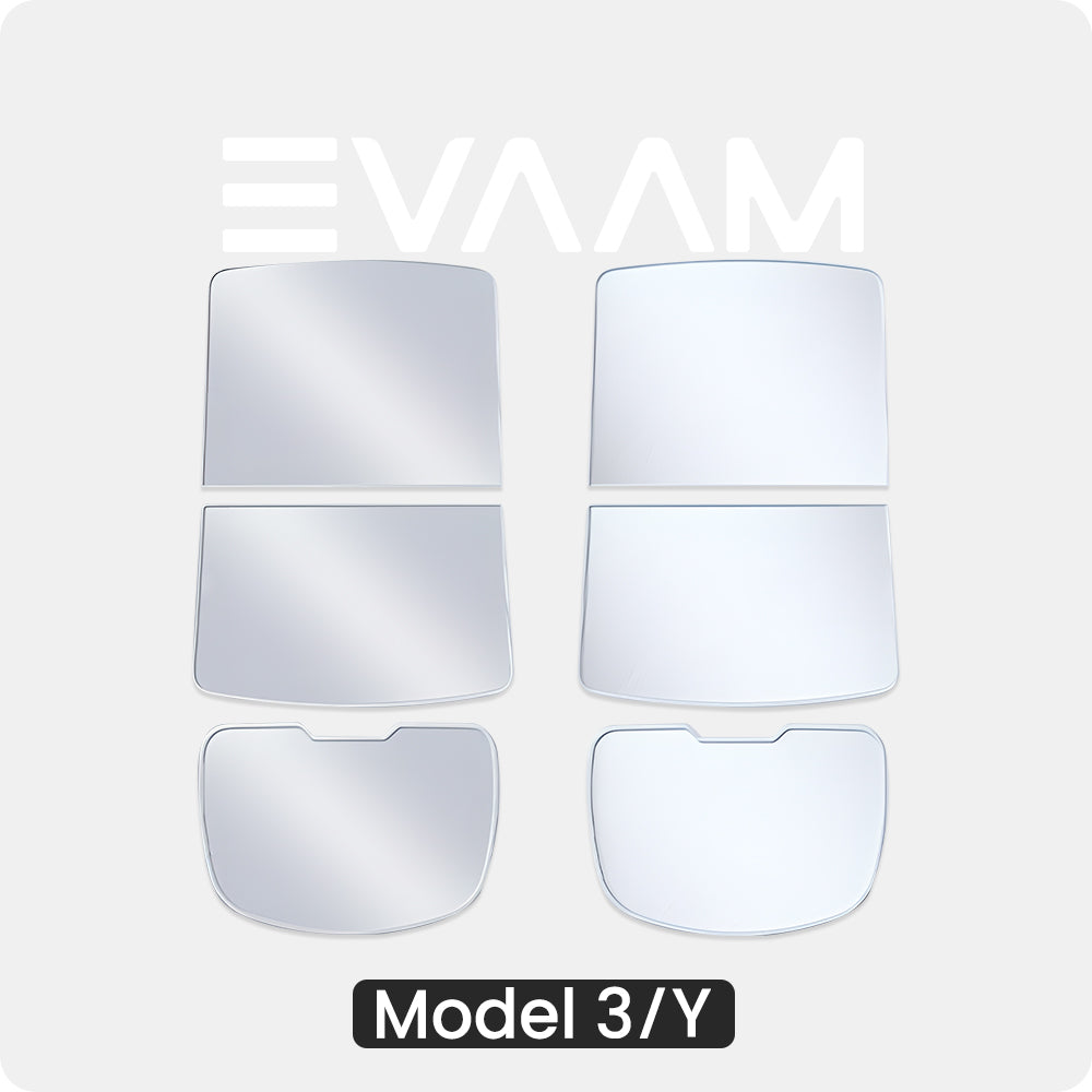EVAAM® Double-layer Retractable Glass Roof Sun Shade for Tesla Model 3/Y