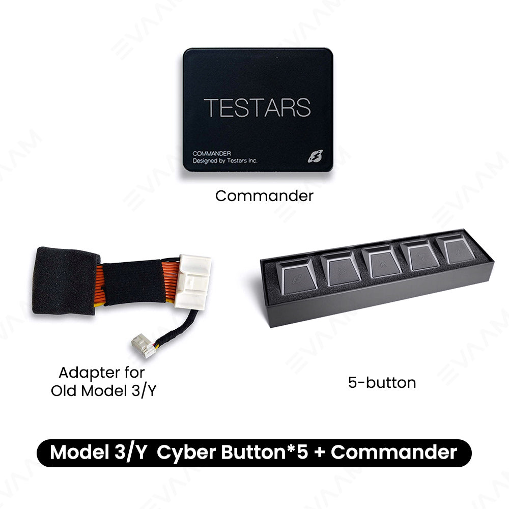 EVAAM® Cybertruck Style Multi-function Shortcut Buttons for Tesla Model 3/Y (2021-2024) - EVAAM