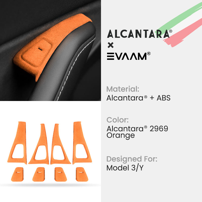 Alcantara Door Button Switch Trim Cover for Tesla Model 3/Y(2017-2023)-EVAAM® - EVAAM