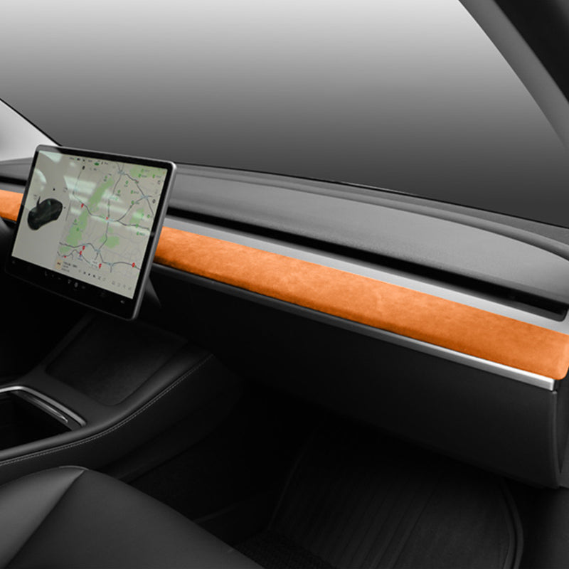 Alcantara Tesla Dash Cap Cover for Tesla Model 3/Y (2017-2023)-EVAAM® - EVAAM