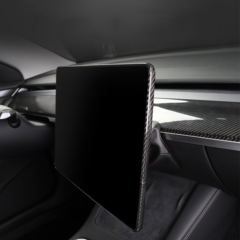 EVAAM® Gloss Real Carbon Fiber Center Screen Back Cover for Tesla Model 3/Y (2017-2023) - EVAAM