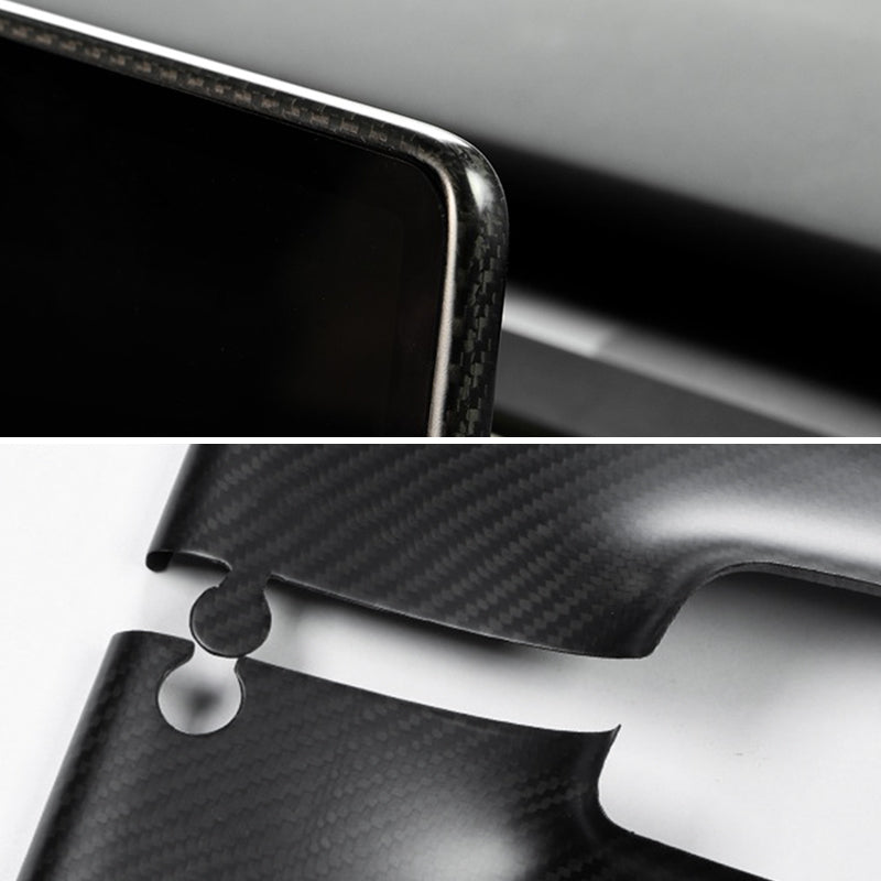 EVAAM® Matte Real Carbon Fiber Center Screen Back Cover for Tesla Model 3/Y (2017-2023) - EVAAM