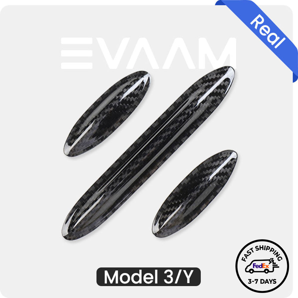 EVAAM® Gloss Real Carbon Fiber Wireless Charging Board Widget Sticker for Model 3/Y (2020-2023)