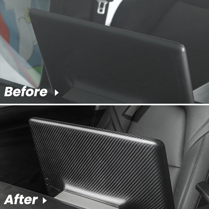 EVAAM® Matte Real Carbon Fiber Center Screen Back Cover for Tesla Model 3/Y (2017-2023) - EVAAM