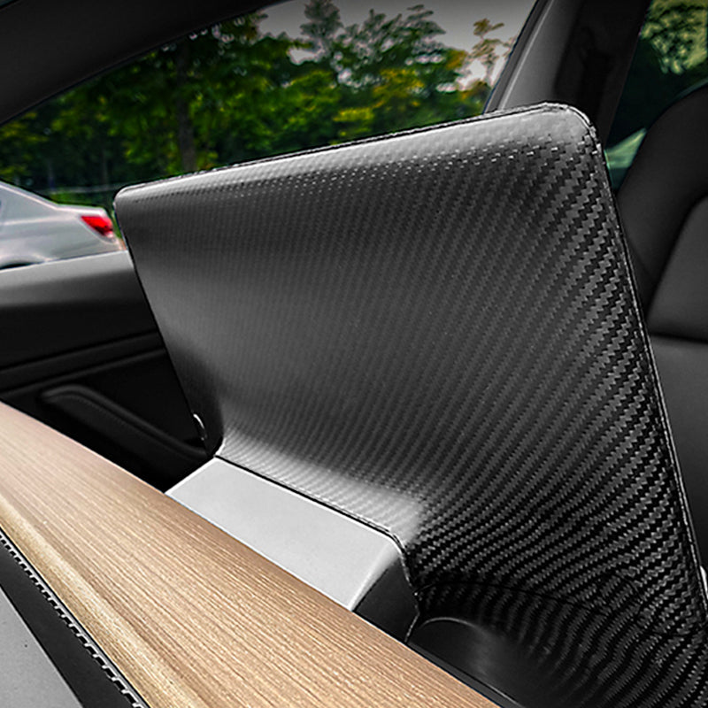EVAAM® Matte Real Carbon Fiber Center Screen Back Cover for Tesla Model 3/Y (2017-2023) - EVAAM
