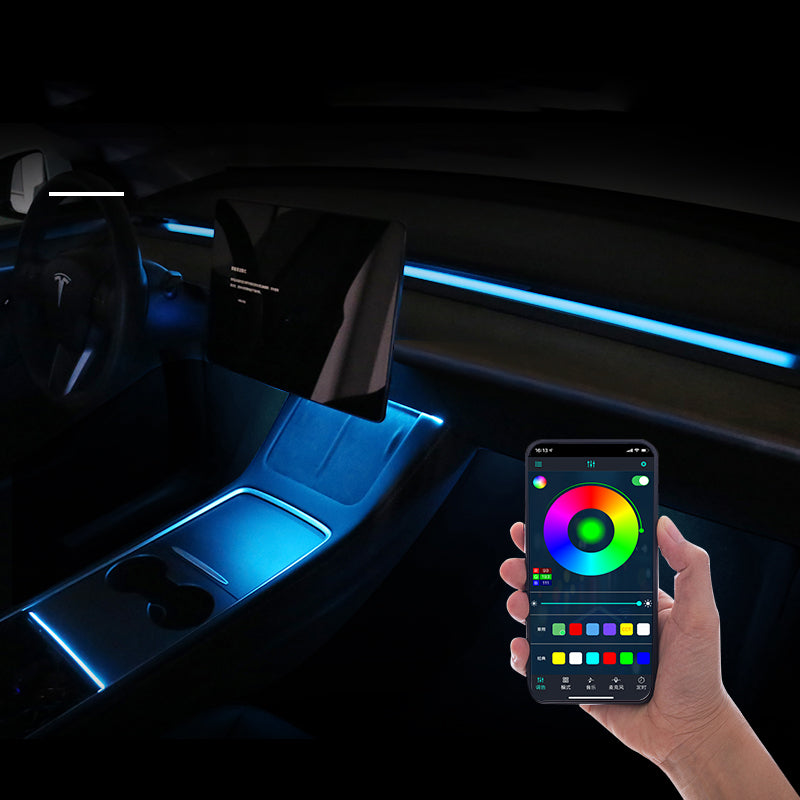 EVAAM ® Interior Tesla LED Strip Ambient Lighting for Tesla Model 3/Y - EVAAM