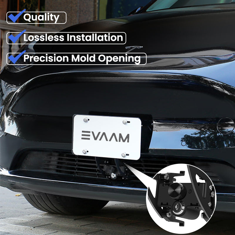 EVAAM® Anti-Theft No Drill License Plate Holder for Tesla Model 3/Y - EVAAM