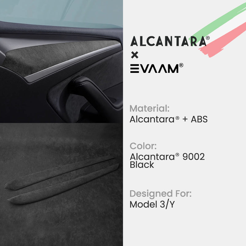 Alcantara Tesla Interior Door Panel Trim Covers for Model 3/Y (2021-2023)-EVAAM® - EVAAM