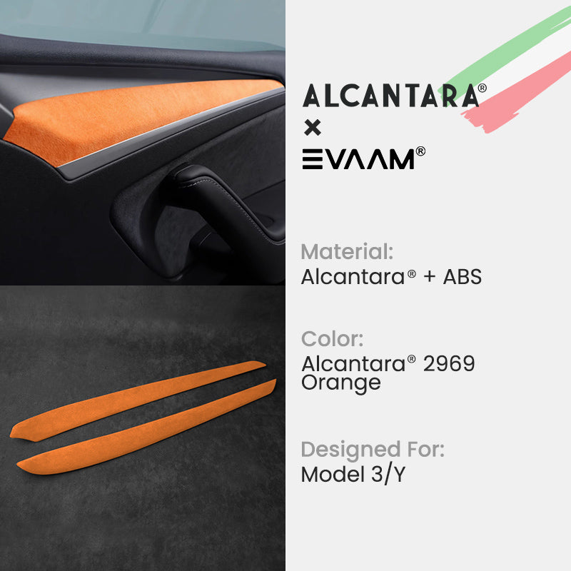 Alcantara Tesla Interior Door Panel Trim Covers for Model 3/Y (2021-2023)-EVAAM® - EVAAM