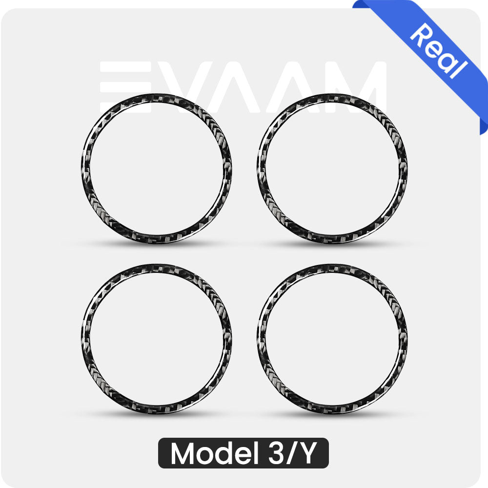 EVAAM® Real Carbon Fiber Wheel Trim Ring For Tesla Model 3/Y - EVAAM