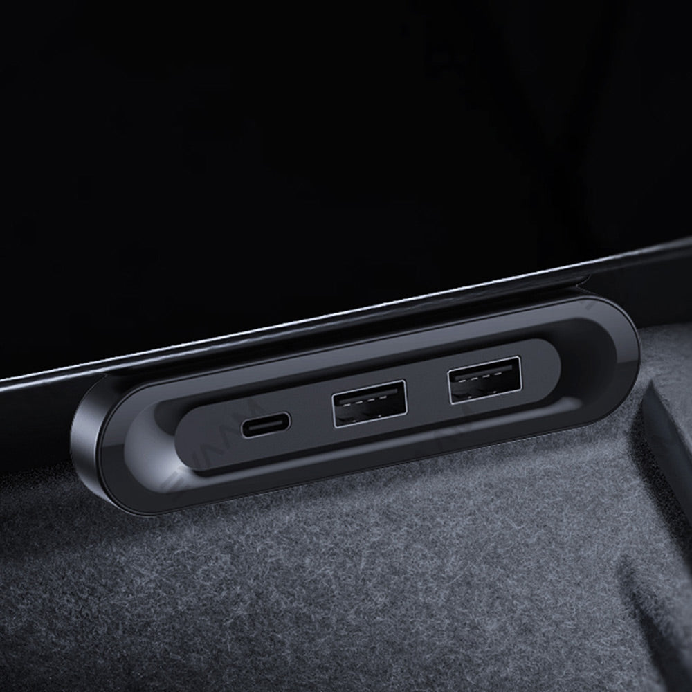 EVAAM® Fast Charge Behind Screen Folding Multi USB HUB for Tesla Model 3/Y - EVAAM