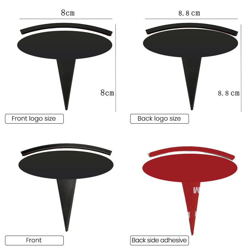 EVAAM® Front & Rear Badge Decal Wrap Logo Covers Full Set for Tesla Model 3/Y (3 pcs) - EVAAM