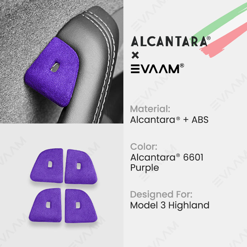 Alcantara 2024 Model 3 Highland Door Button Switch Trim Cover For Tesla -EVAAM® - EVAAM