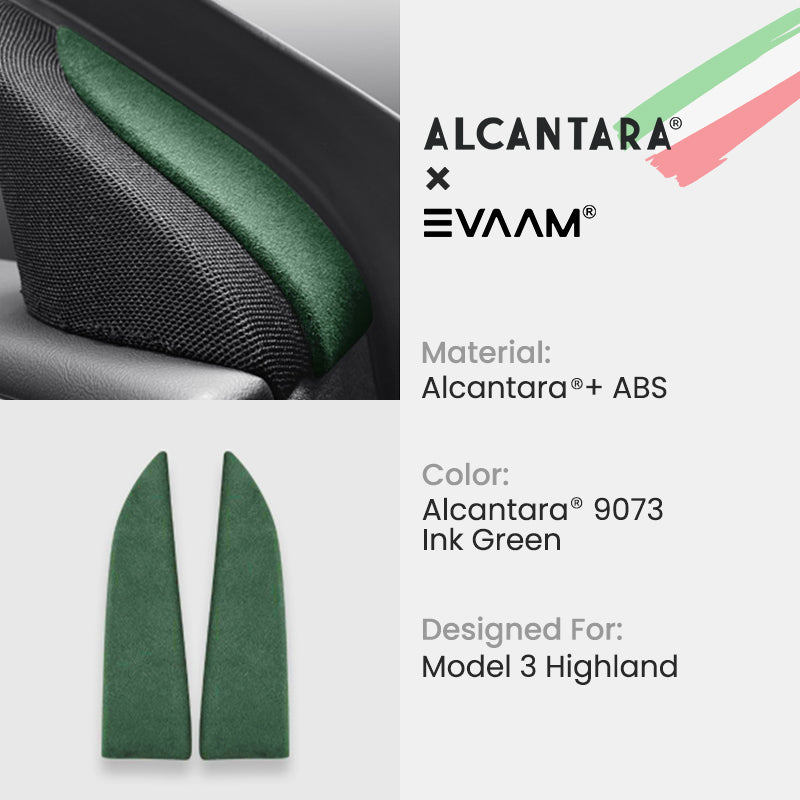 Alcantara 2024 Model 3 Highland Front Doors Triangle Trim Cover for Tesla-EVAAM® - EVAAM