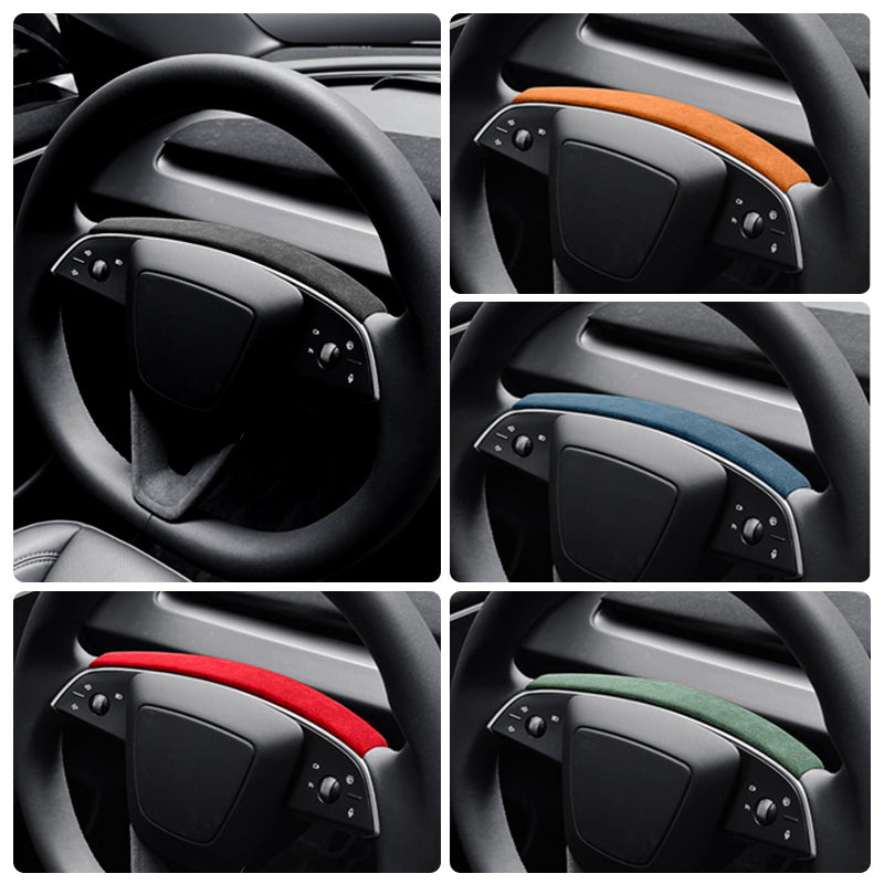 Alcantara 2024 Model 3 Highland Steering Wheel Strip Cover for Tesla-EVAAM® - EVAAM