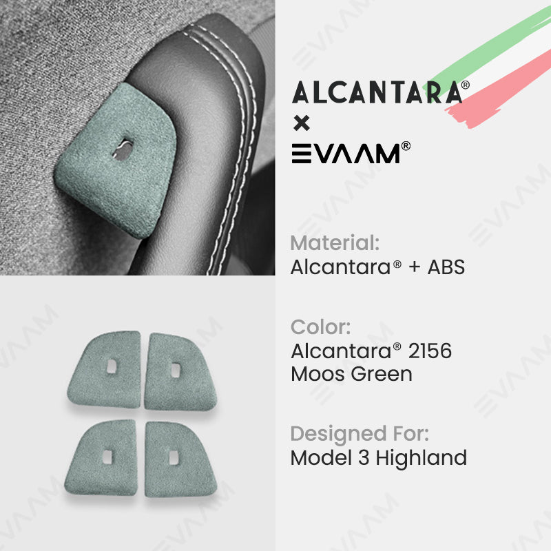 Alcantara 2024 Model 3 Highland Door Button Switch Trim Cover For Tesla -EVAAM® - EVAAM