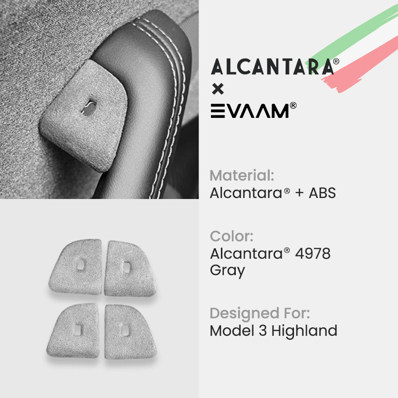 Alcantara 2024 Model 3 Highland Door Button Switch Trim Cover For Tesla -EVAAM® - EVAAM