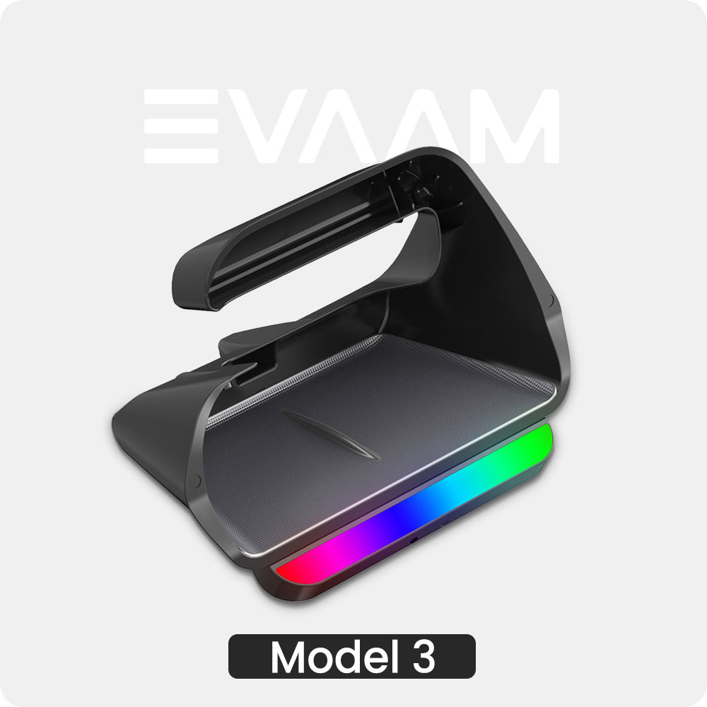 EVAAM® Ambient Lighting Center Screen Storage Tray for Model 3/Y - EVAAM