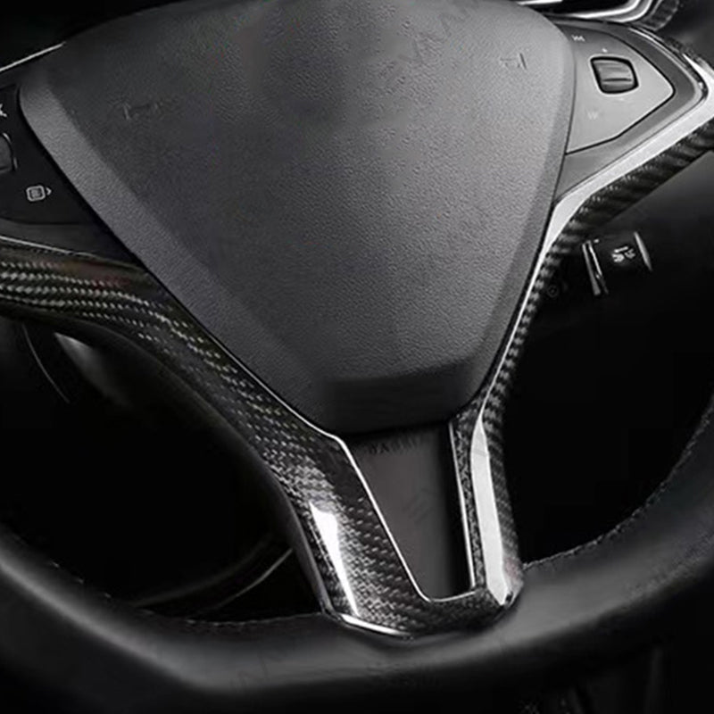 EVAAM® Gloss Real Carbon Fiber Tesla Steering Wheel Wrap for Model S/X - EVAAM