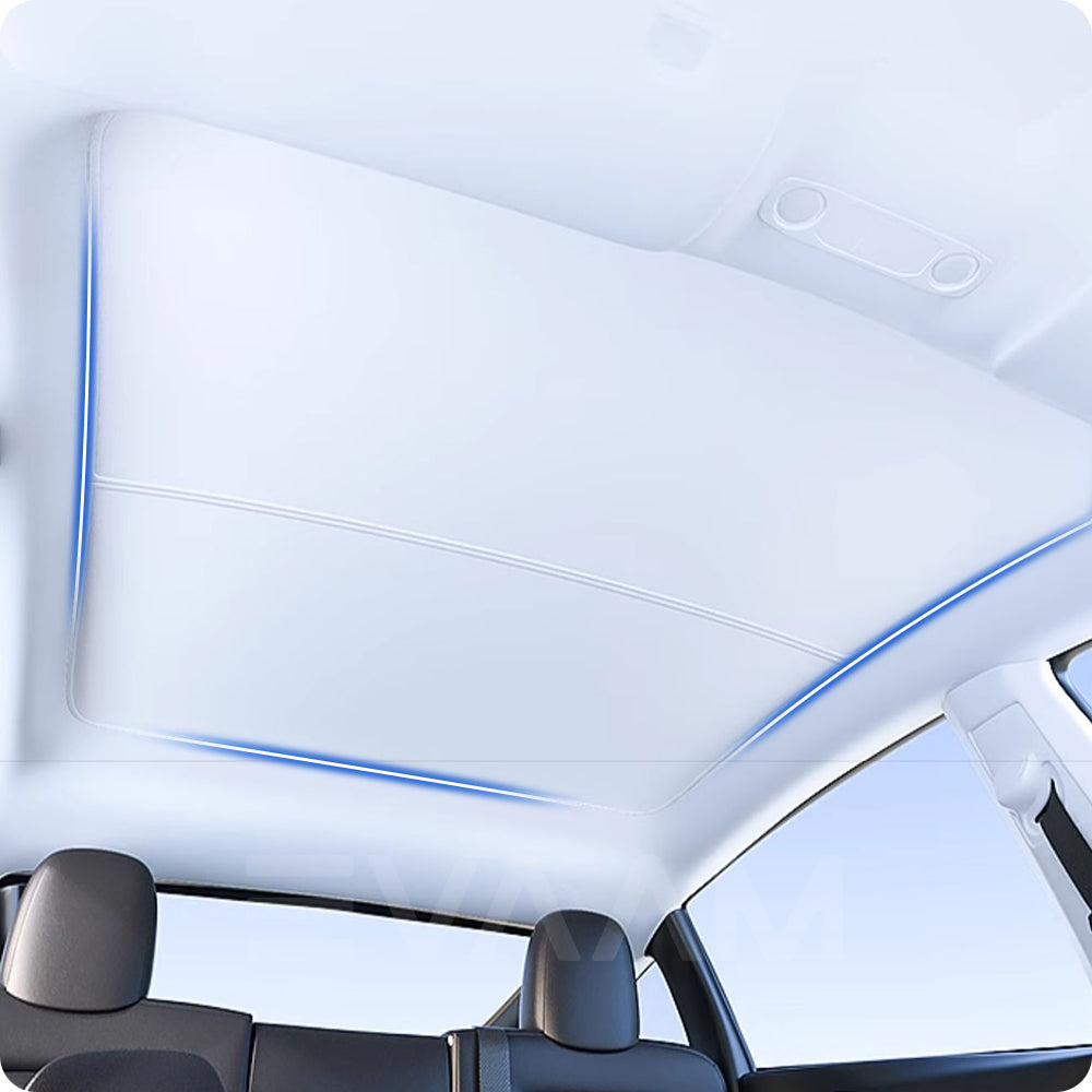 EVAAM® 2-in-1 Ice Silk Material Magnetic Glass Roof Sun Shade for Tesla Model Y - EVAAM