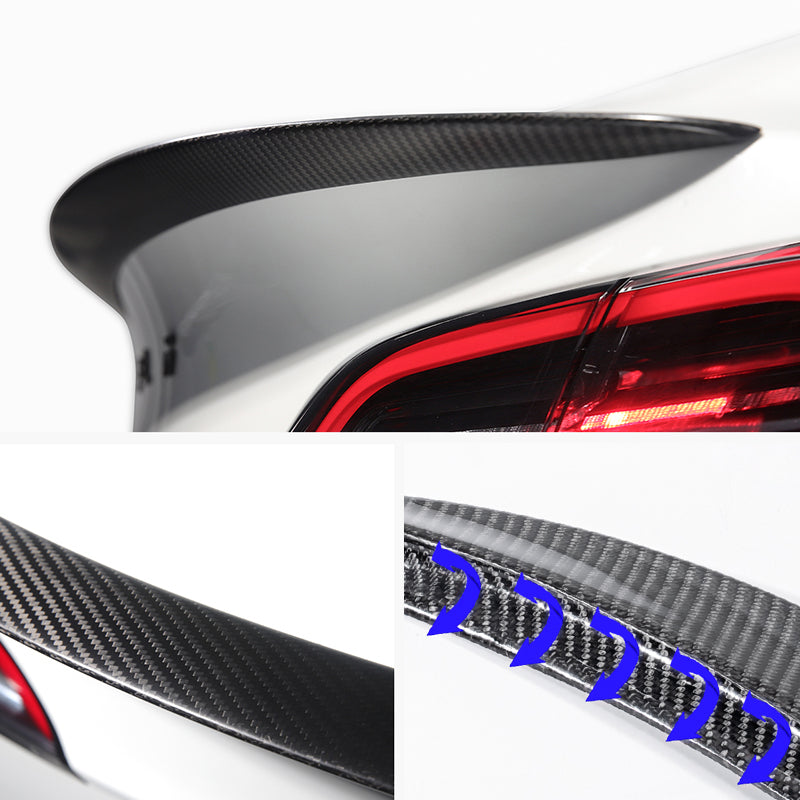 EVAAM® Matte Real Carbon Fiber Trunk Spoiler Wing for Tesla Model Y (2020-2023)