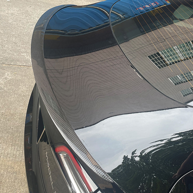 EVAAM® Gloss Real Carbon Fiber Tesla Trunk Spoiler Wing for Model Y (2020-2023) - EVAAM