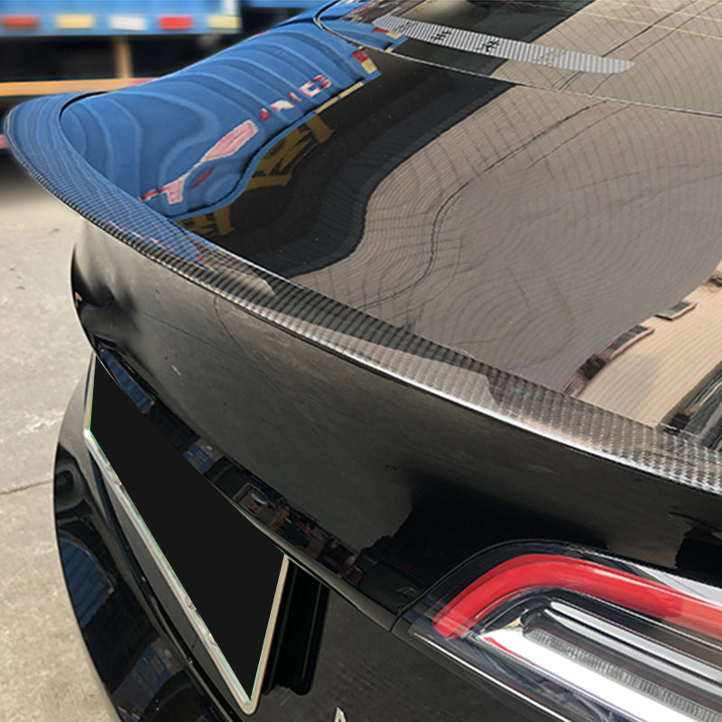 EVAAM® Gloss Real Carbon Fiber Tesla Trunk Spoiler Wing for Model Y (2020-2023) - EVAAM