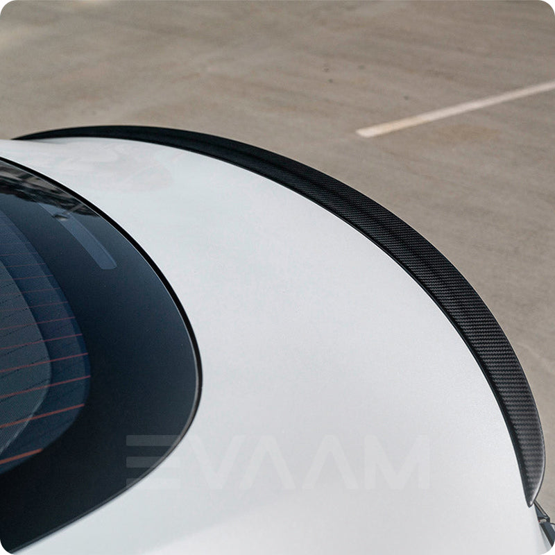 EVAAM® Matte Real Carbon Fiber Trunk Spoiler Wing for Tesla Model Y (2020-2023) - EVAAM