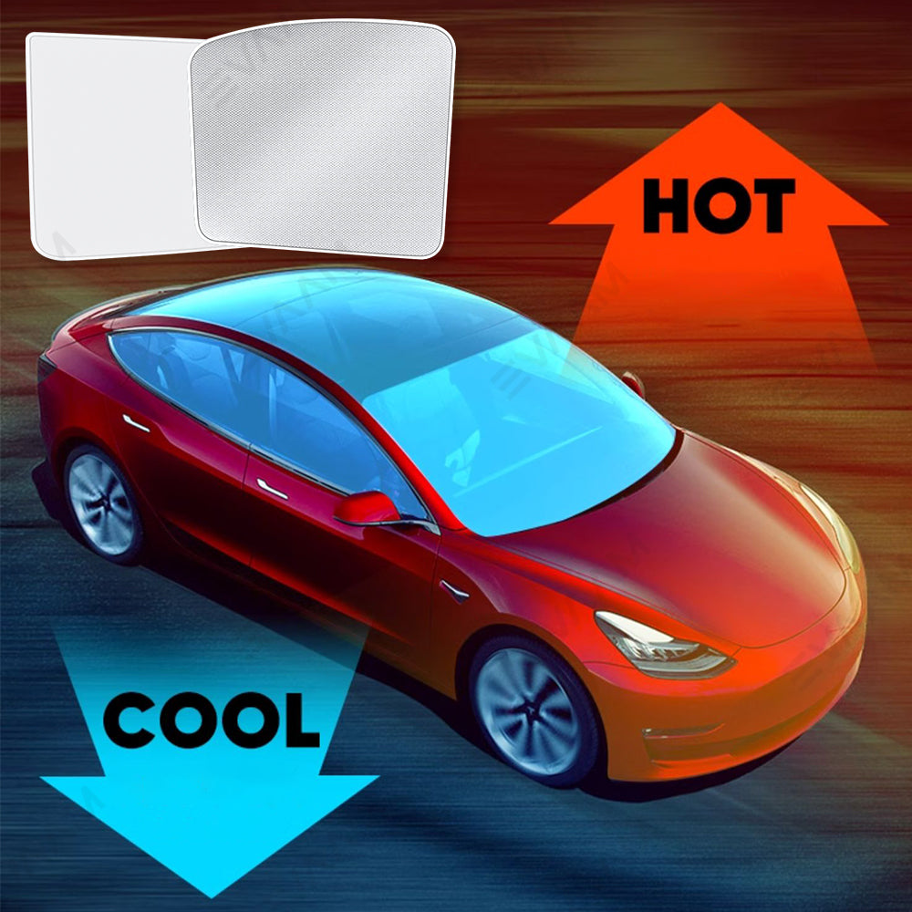 EVAAM® 2-in-1 Ice Silk Material Magnetic Glass Roof Sun Shade for Tesla Model Y - EVAAM